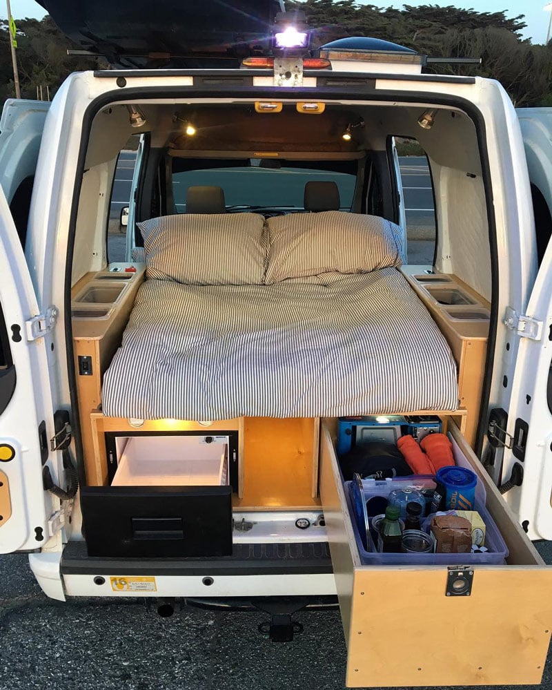 living in a ford transit connect van camper