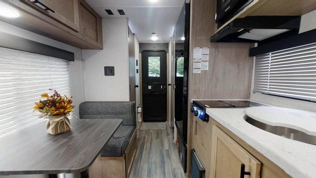 interior of the wolf pup travel trailer by forest river brand