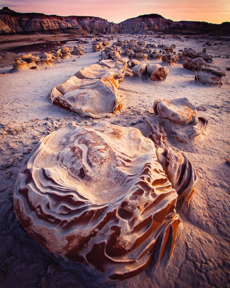 Free camping in the Bisti Badlands, New Mexico