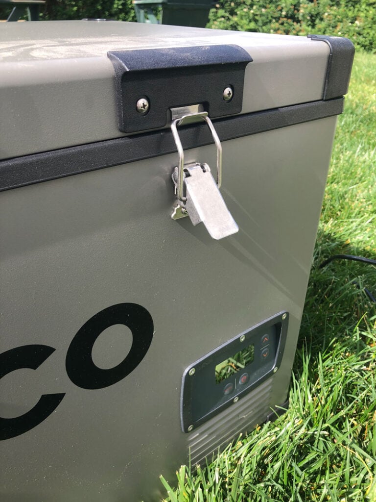 door latches on a camping fridge freezer