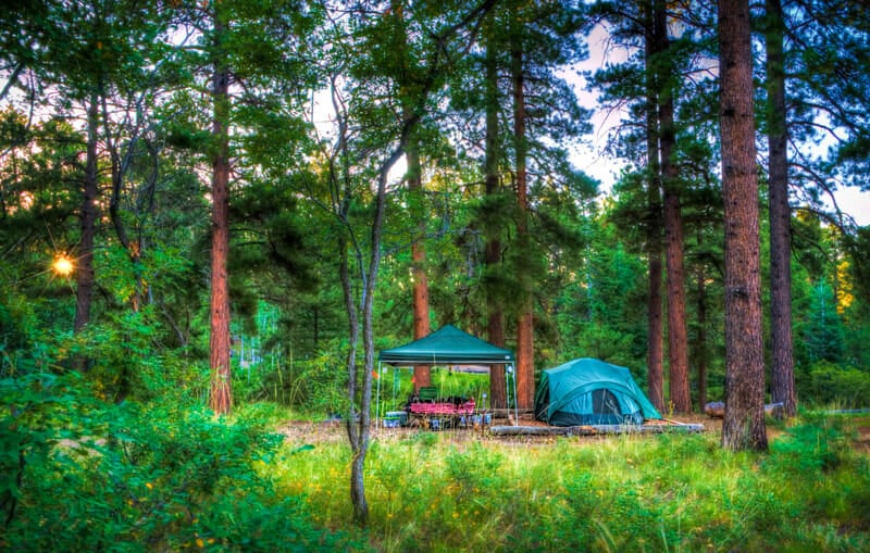 tent camping at the grand canyon on the north rim