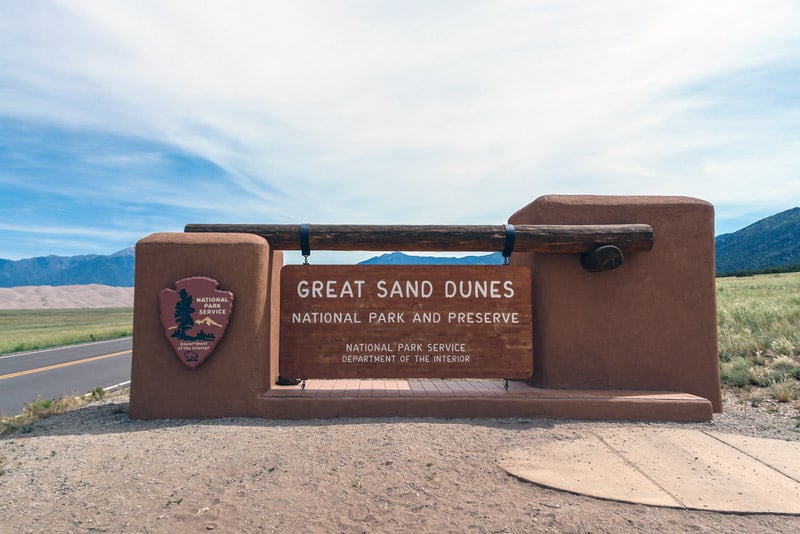 great sand dunes national park entrance in colorado