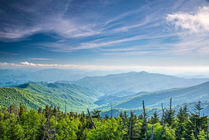 endless mountain ridgelines in the great smoky mountains national park