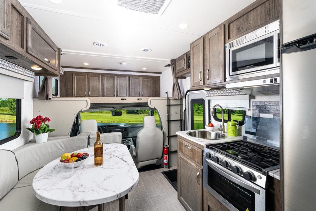 interior of a gulf stream coach class c rv