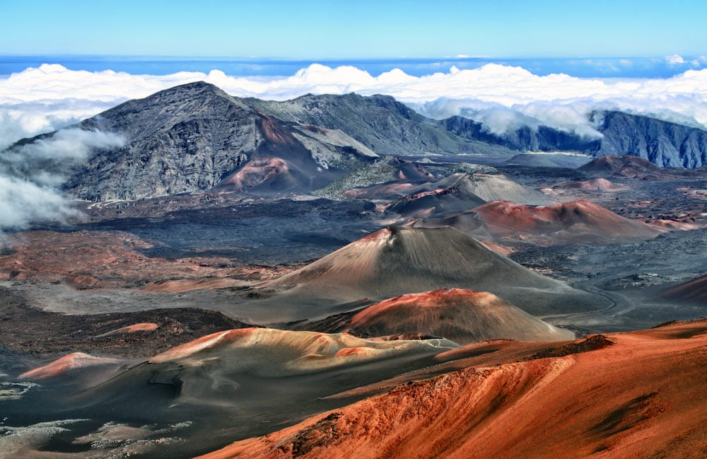 volcano in haleakala national park hawaii