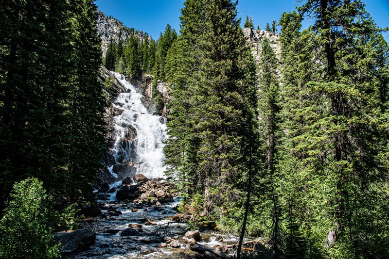 hike to hidden falls on the way to inspiration point in grand teton
