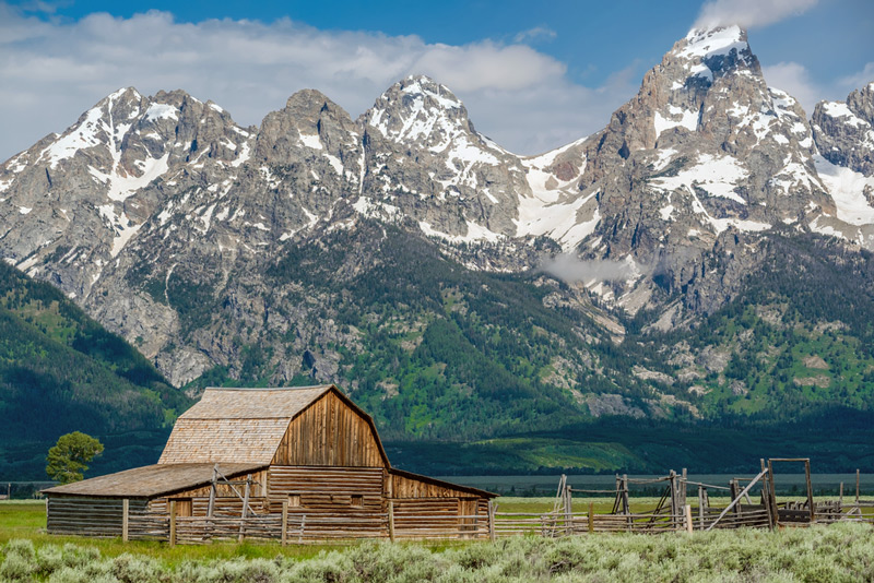 historic mormon barn in grand teton national park