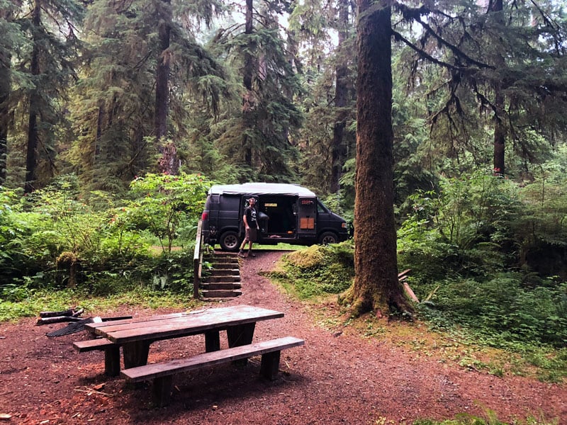 camping in the hoh rain forest olympic national park