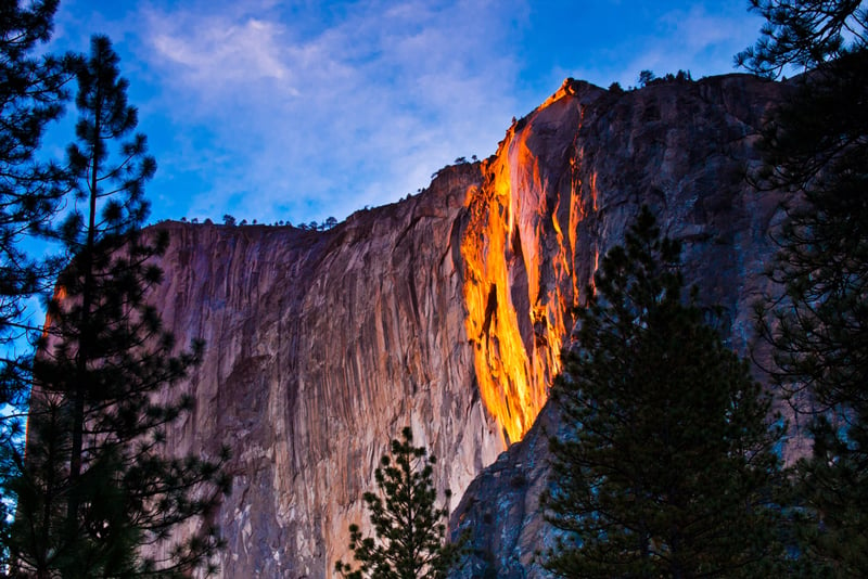 viewing the yosemite firefall in february