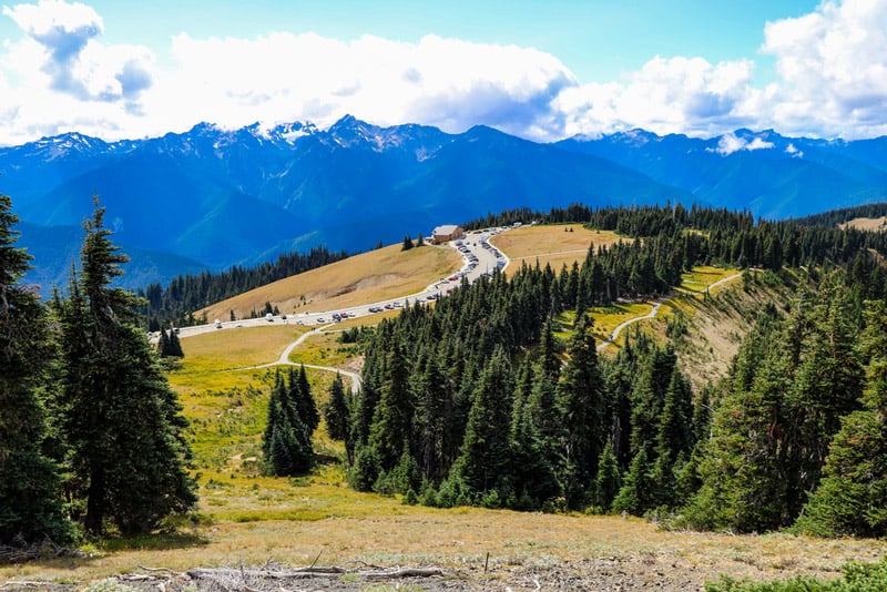 parking lot in the hurricane ridge mountains at olympic national park