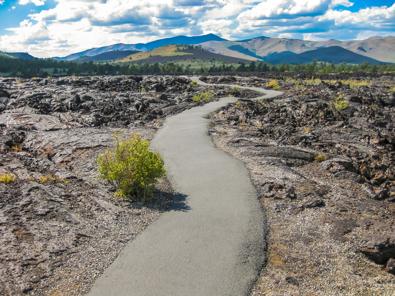 trail leading through craters of the moon national park in idaho