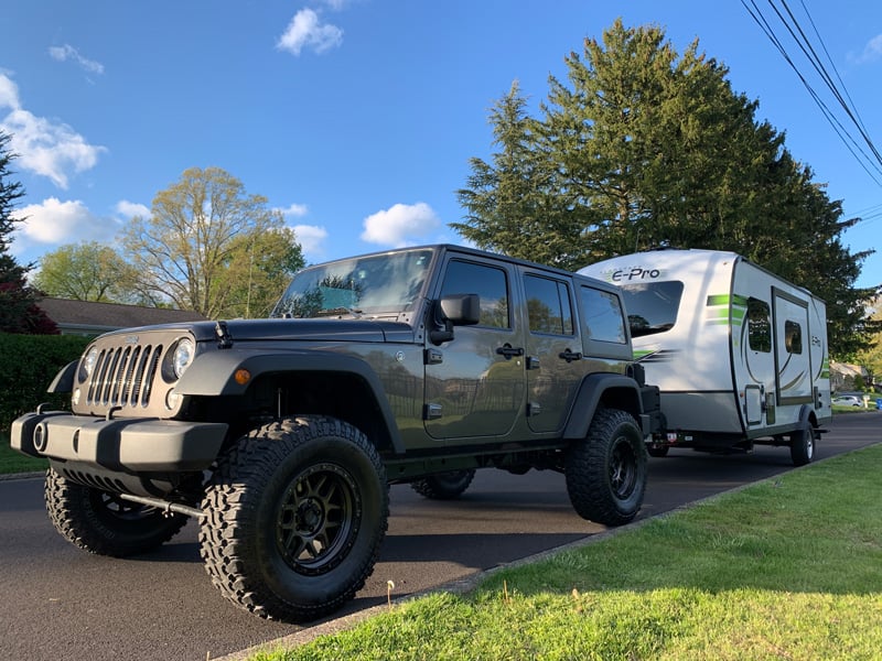 traveling with a jeep wrangler and camper trailer