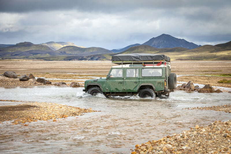 jeeping with an tire traction board