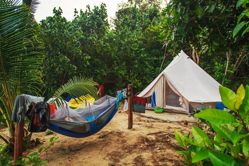 hanging a hammock without trees at the campground