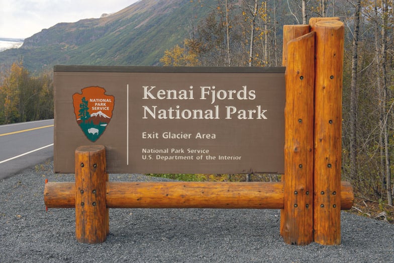 entrance to kenai fjords national park