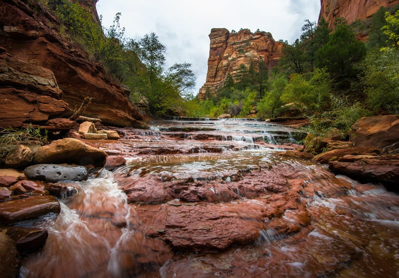waterfalls and rushing rivers in the kolob canyon area