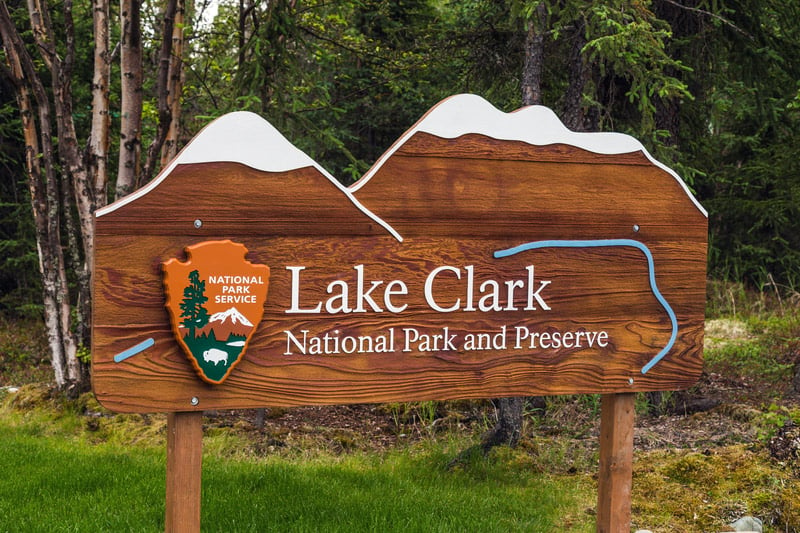 entrance to lake clark national park in alaska