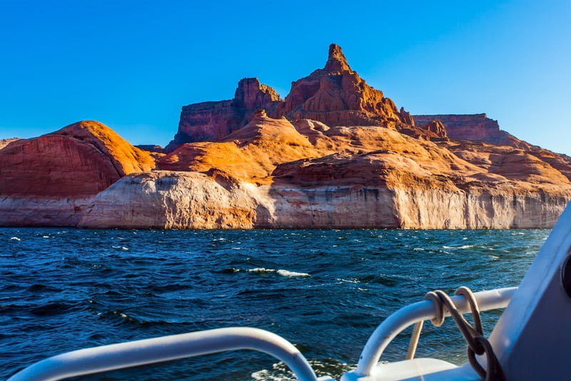 boating on lake powell in the glen canyon recreation area