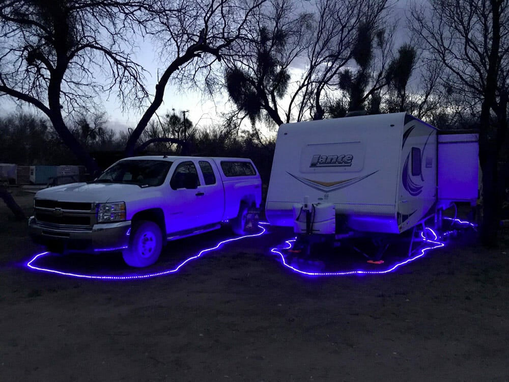 using led lights on an rv to prevent packrats while camping