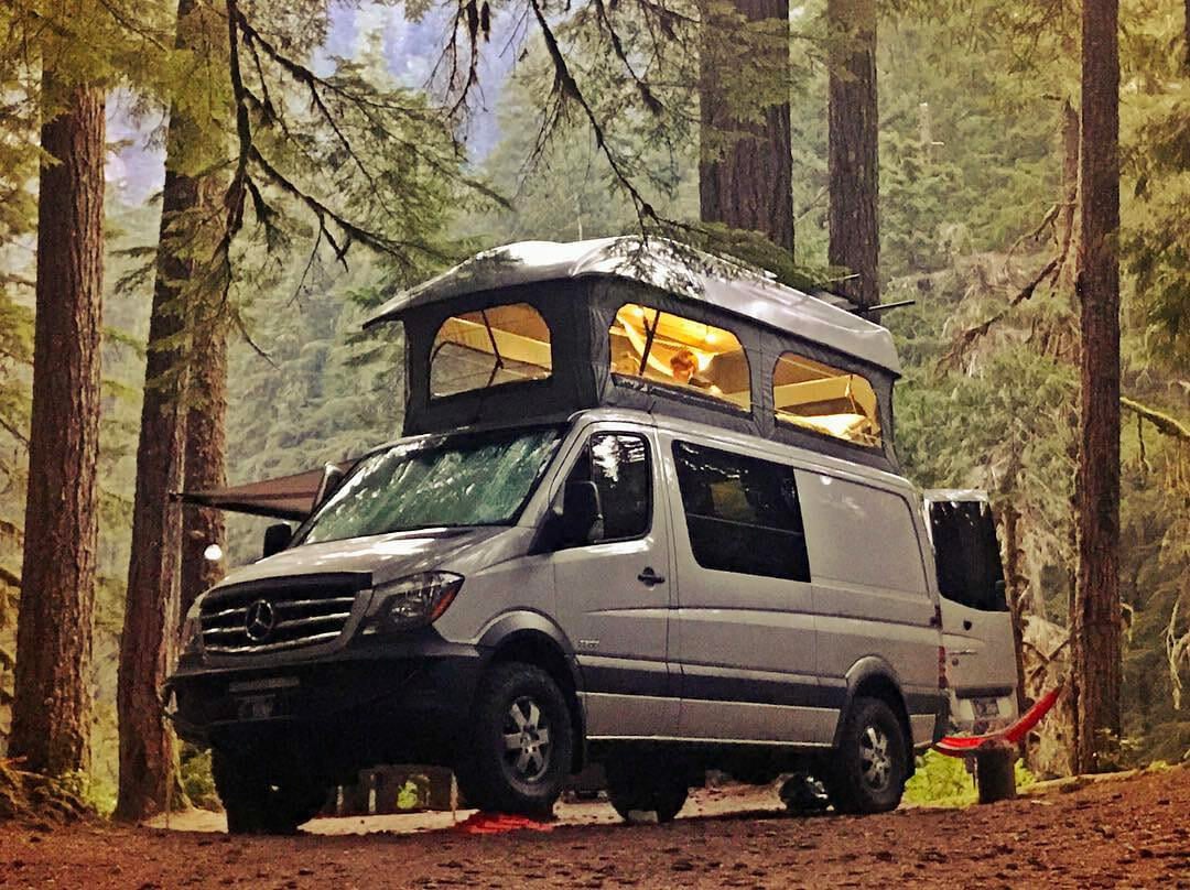 living in a pop-top campervan conversion