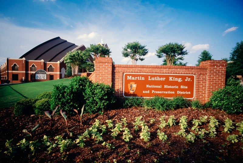 martain luther king jr. national historic site and preservation area in georia maintained by the national park service