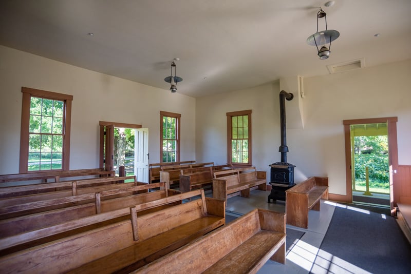 Inside the Meetinghouse at Herbert Hoover National Historic Site