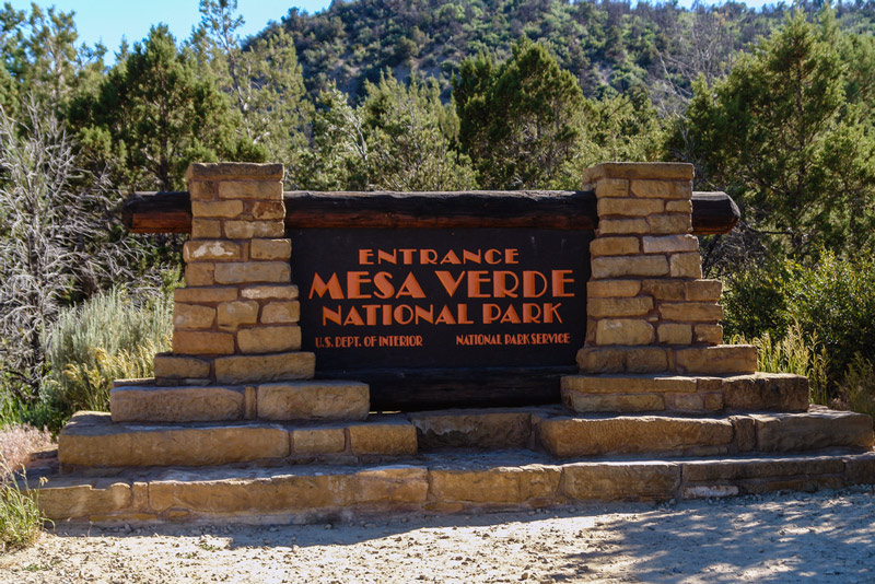 entrance to mesa verde national park in colorado