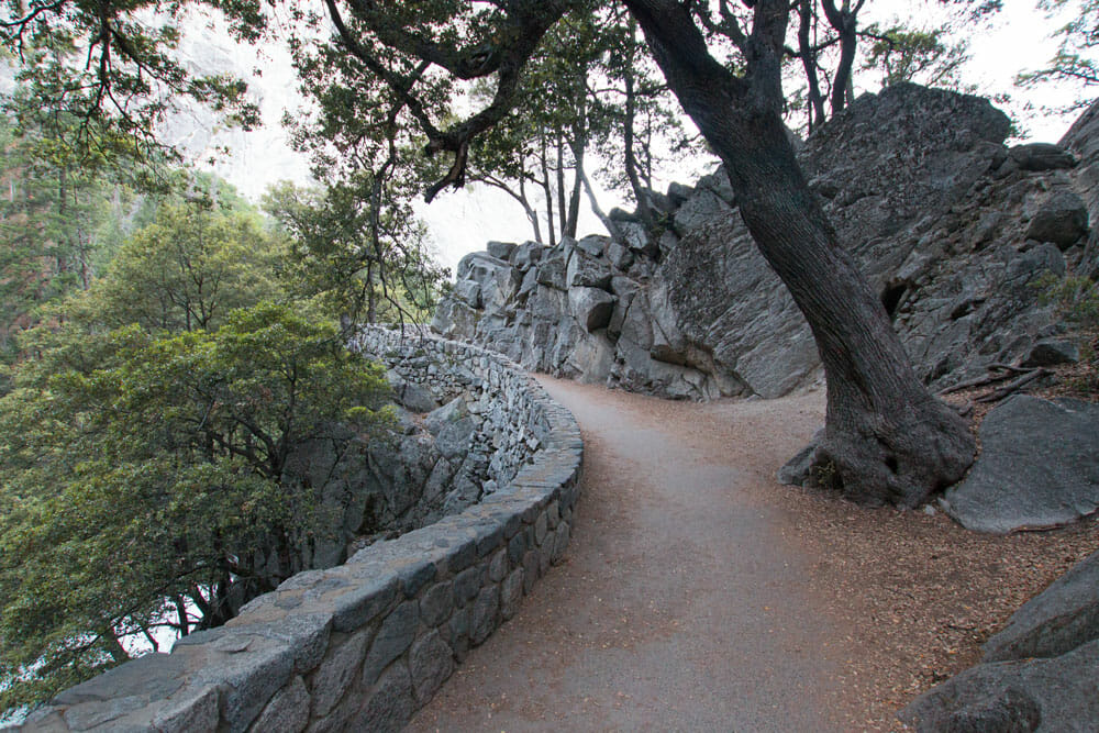 Hiking up the Mist Trail to Vernal Fall in Yosemite Valley