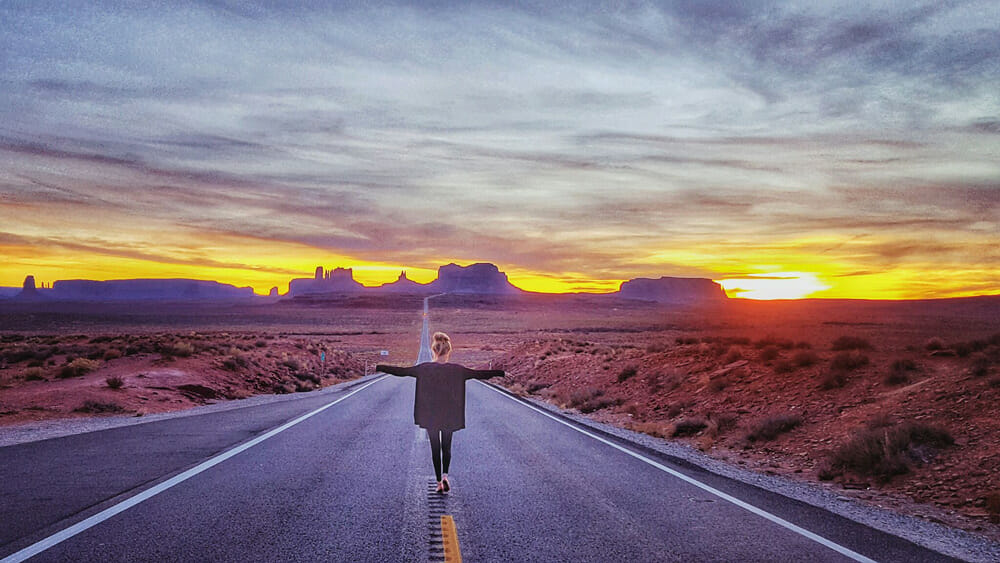 Exploring monument valley in a camper van