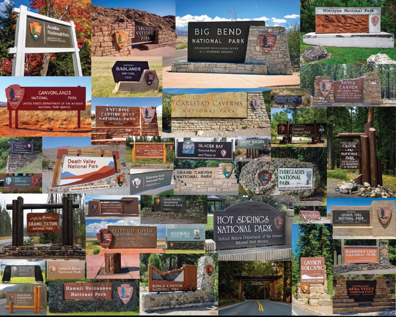 finding the best us national park entrance signs