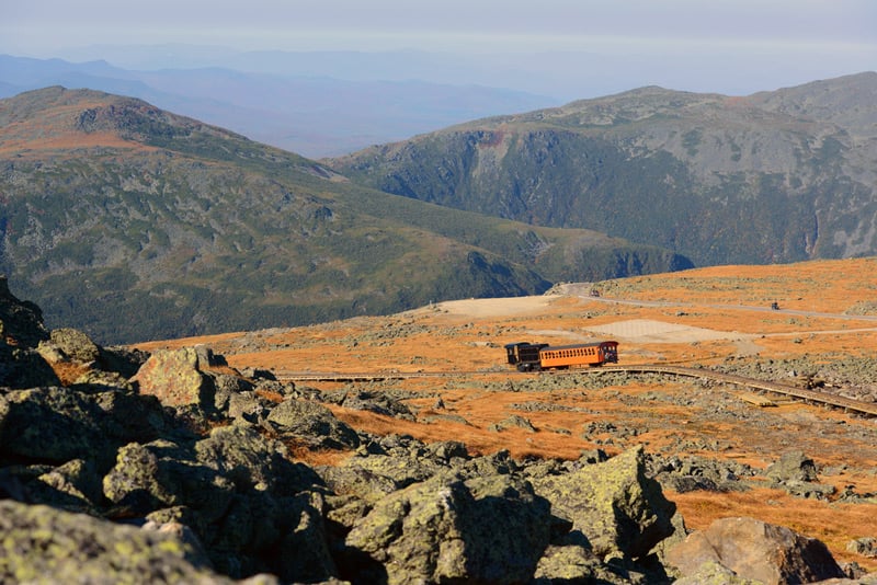 train in the white mountains near a new hampshire park trail