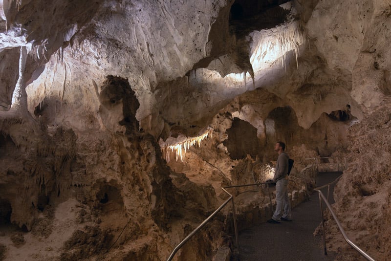 tourist in carlsbad cavern national park new mexico