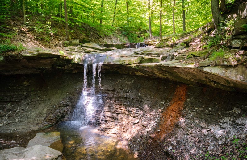 waterfall at cuyahoga valley national park in ohio