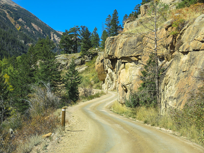 old fall river road in rocky mountain national park colorado