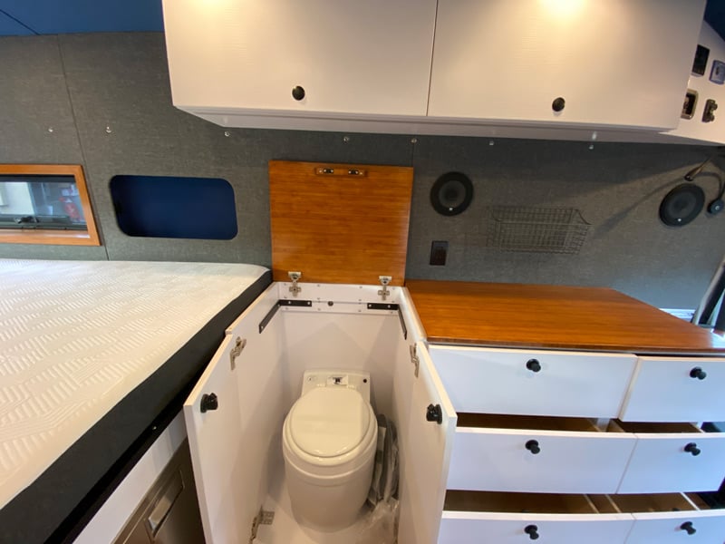 overland van project camper bathroom design