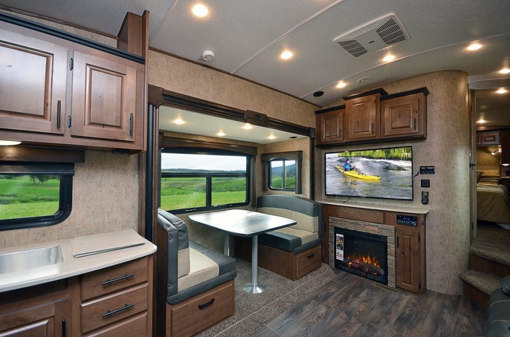 interior of the outdoors rv fifth wheel camper