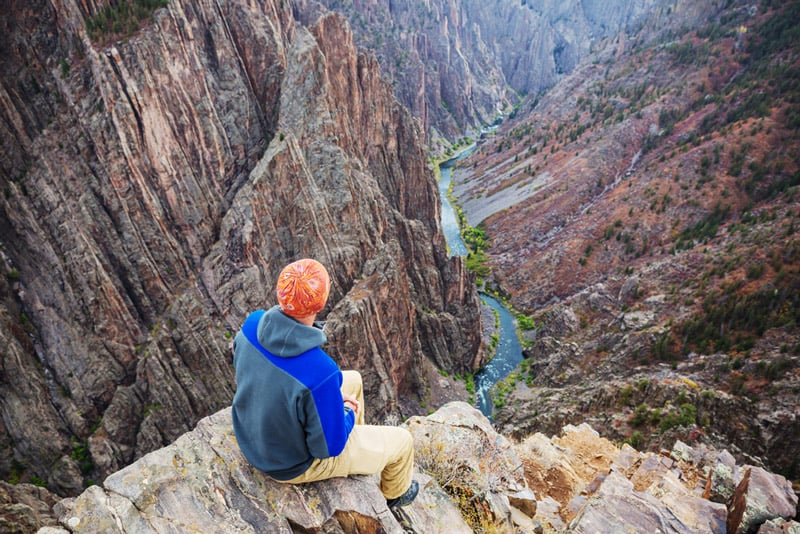 overlooking black canyon of the gunnison while on a camping trip