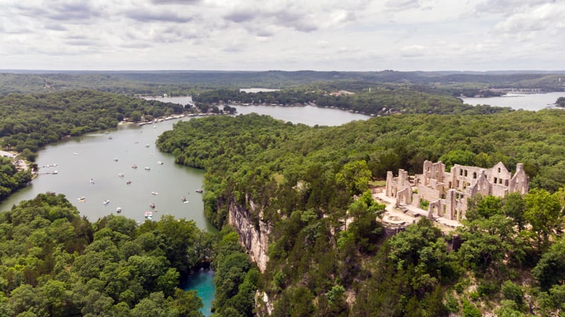 castle ruins at lake of the ozarks national riverway