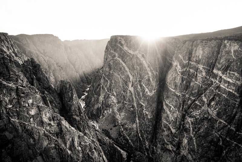 landscape photo of painted wall in black canyon of the gunnison