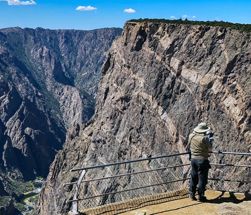 taking pictures at the painted wall overlook black canyon of the gunnison