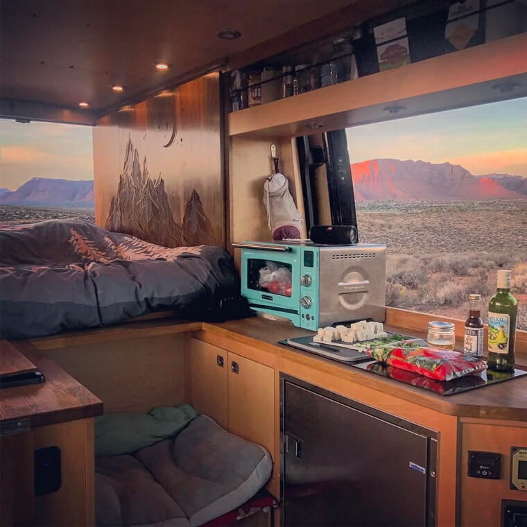 Campervan with windows and a view