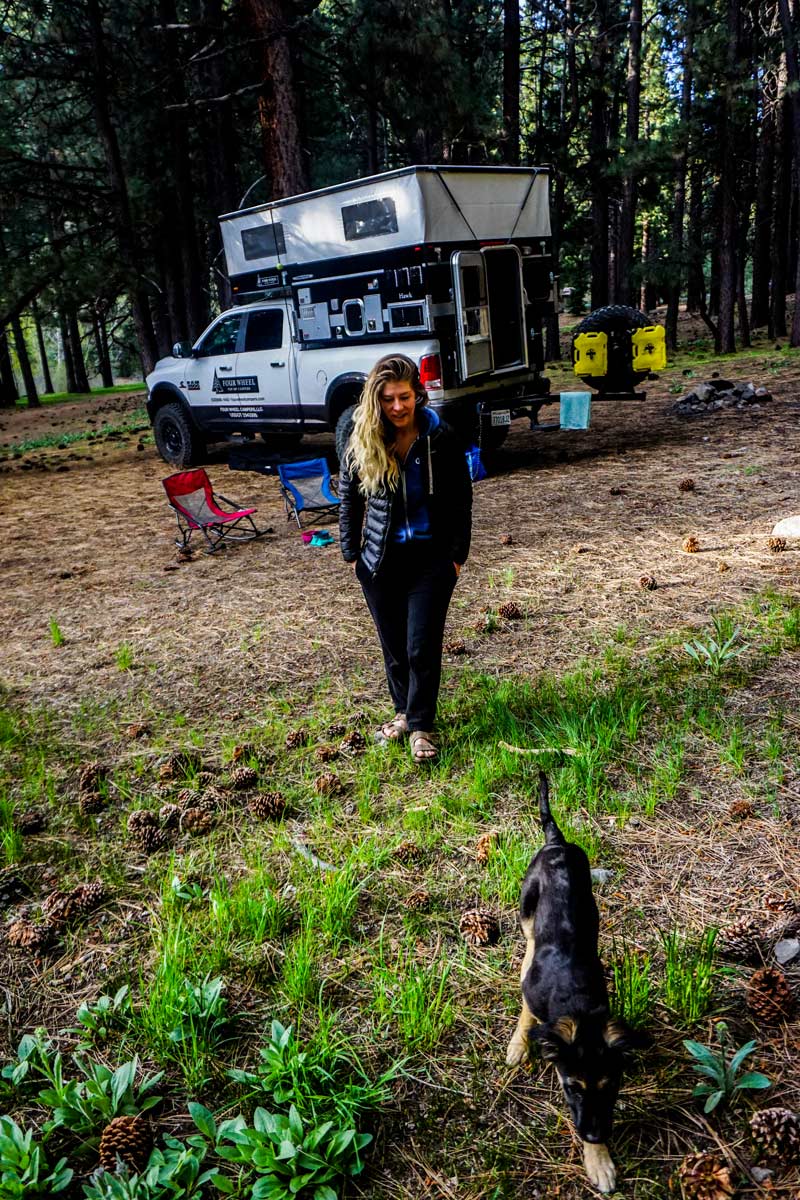 taking a pop up truck camper off grid into the wilderness