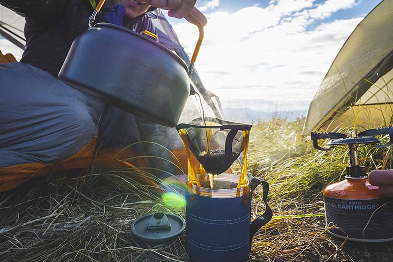 Pour over java drip camp coffee