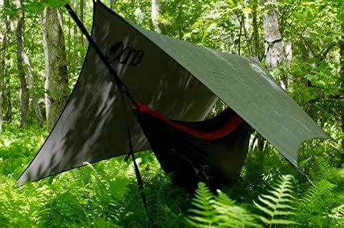 eagle's nest outfitters profly rain fly. ENO tarp over a camping hammock