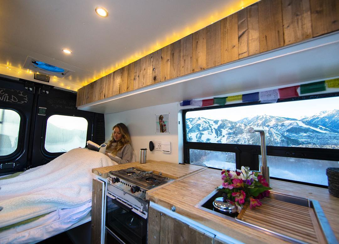 living in a campervan conversion in the winter