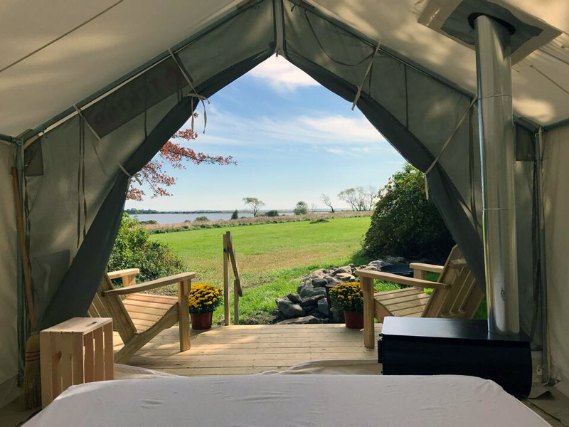 glamping in a rhode island luxury glamping tent