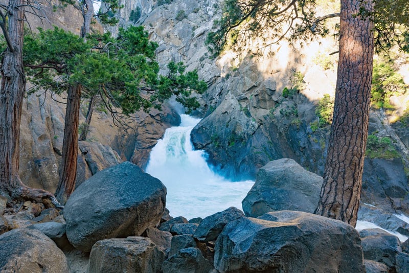 roaring river falls in kings canyon national park california