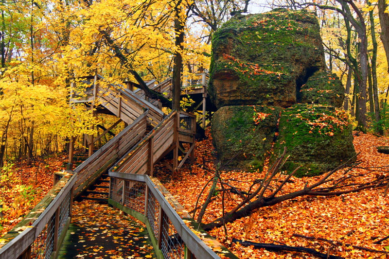 Rock cut state park in Northern Illinois