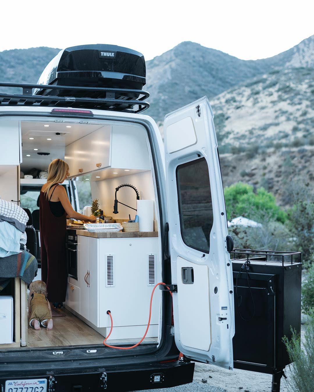 storing propane on the outside of a diy camper van conversion sprinter build