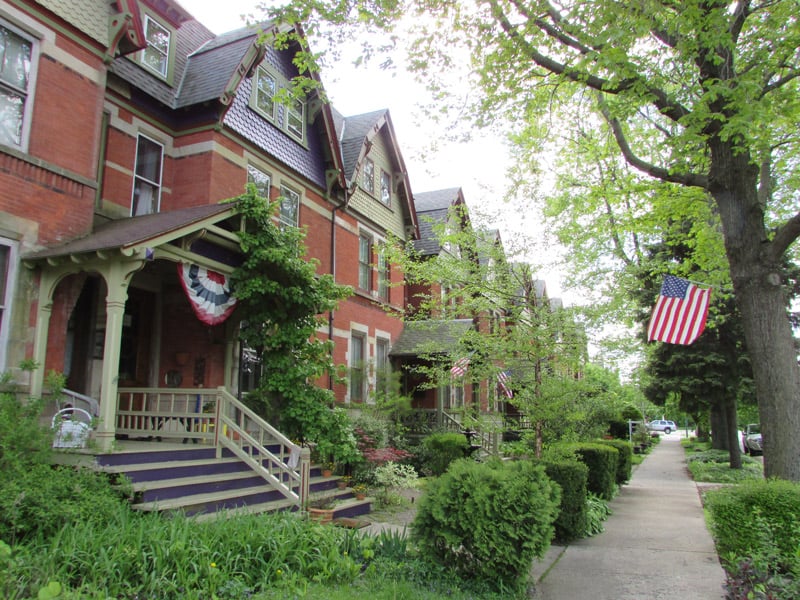 Row houses at the Pullman National Monument in Chicago, Illinois